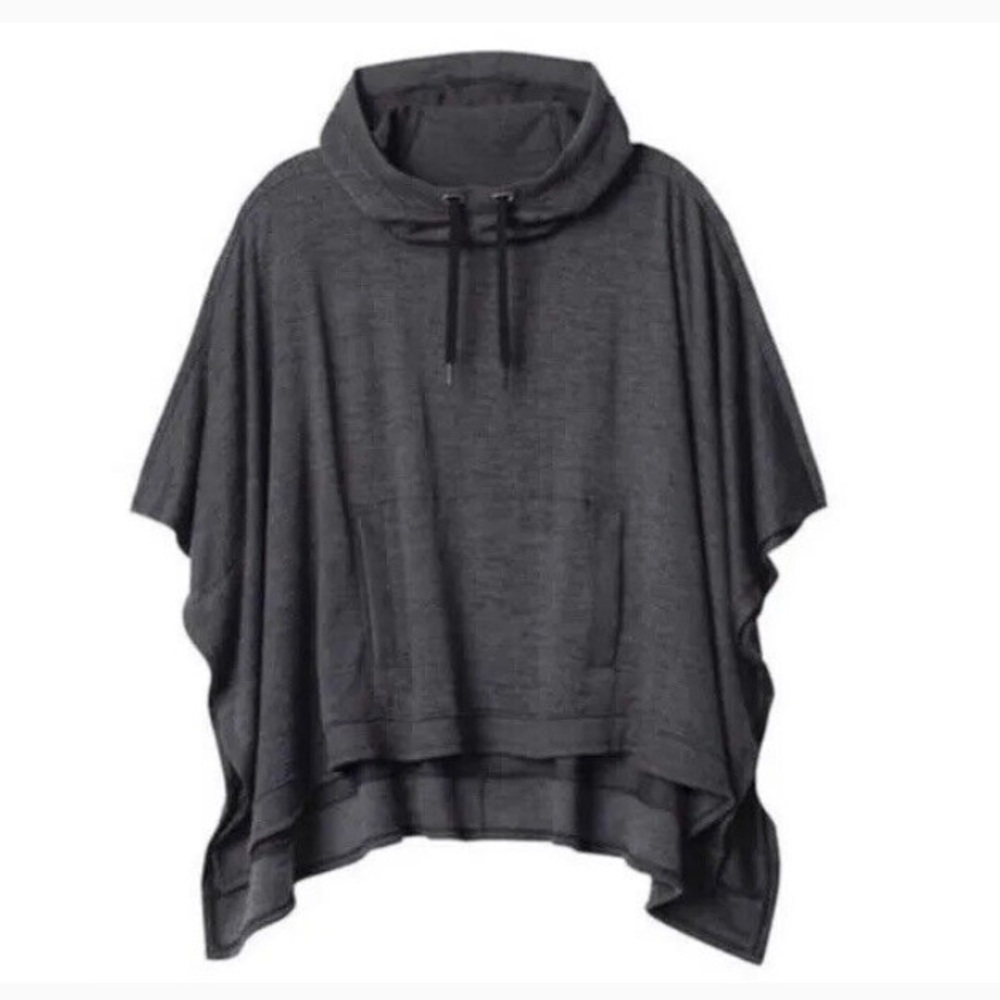 Athleta Grey Hooded Poncho. Size M